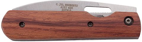 Herbertz junior foldekniv med skæfte af Cocobolo træ, kniv uden spids