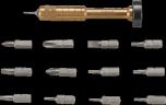 CRKT 9911 Bit driver kit, - hex bit værktøjsrulle af læder, messing værktøj med fingervenlig greb