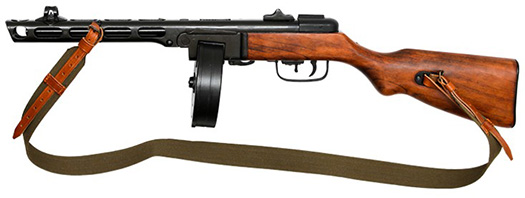 PPSH 41 maskinpistol Pistolet-Pulemyot Shpagina russisk maskinpistol med ventilleret løb