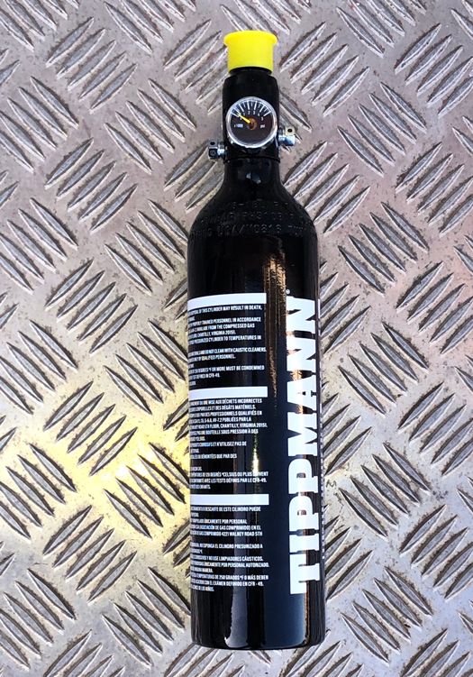 Tippmann 0,4 liters 200 bar trykflaske med regulator til paintball og softair