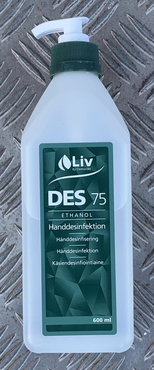 Hånddesinfektion Liv DES 75 600 ml pumpeflaske